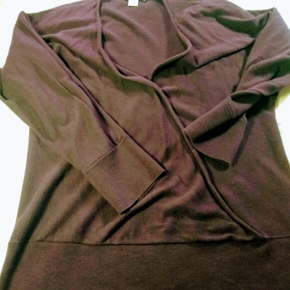 Ann Taylor LOFT  women's  S   cross-front sweater   dark purple - Picture 5 of 8